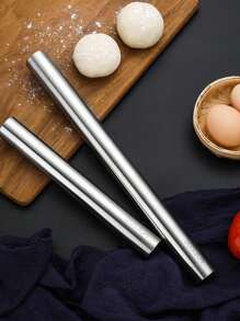 1pc, Rolling Pin, Stainless Steel Rolling Pin, Dough Roller, Rolling Pin For Baking Fondant, Pizza, Pie, Pastry, Pasta, Dough, Cookies,Ideal For Professional Bakers And Pastry Chefs For Restaurant/Food Truck/Bakery - Silver - View 5