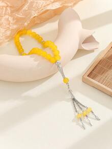 1pc Glass Bead Women's Beaded Bracelet - Yellow - View 2