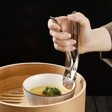 1入熱碗碟夾,不銹鋼熱菜夾夾子,移動裝有食物的熱盤或碗,廚房小工具,廚房用品 - 彩色 - 查看 6