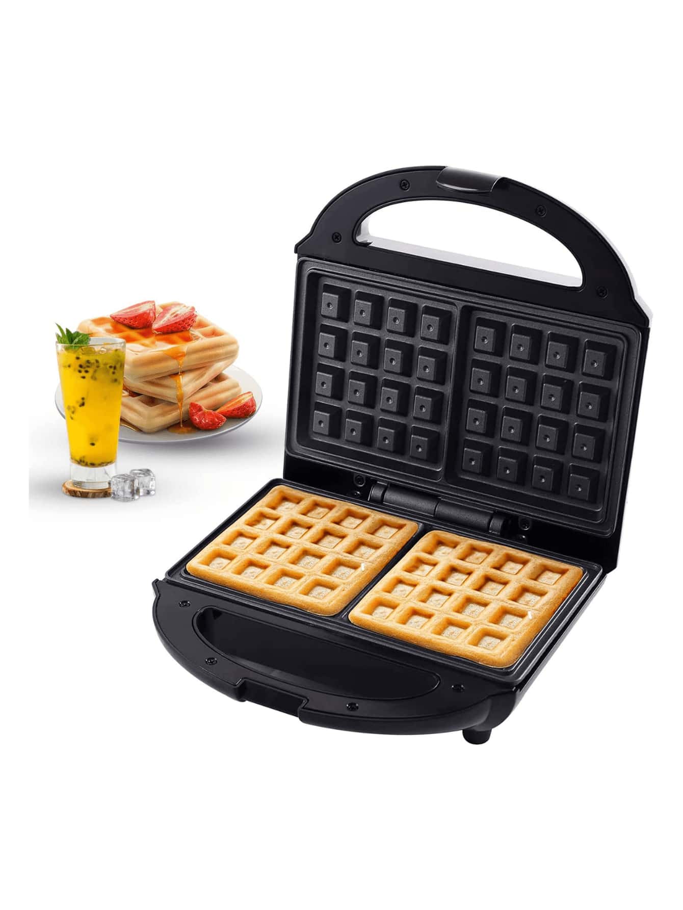 Waflera Eléctrica Antiadherente Wafles Cuadrados - Negro - Ver 1