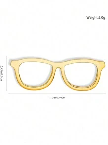 1pc Simple Glasses Metal Pin Brooch,Lanyard Lapel Coat Hat Bag Badge Jewelry Accessories Gifts For Doctor Optician Men Women,3 Colors