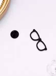 1pc Simple Glasses Metal Pin Brooch,Lanyard Lapel Coat Hat Bag Badge Jewelry Accessories Gifts For Doctor Optician Men Women,3 Colors