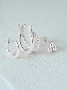 EleRunis Bộ 3 khuyên tai vòng tròn cổ điển bằng bạc Sterling 925 Cubic Zirconia mạ vàng 18K, khuyên tai xỏ sụn, khuyên tai đinh tán nhỏ, trang sức cao cấp cho phụ nữ, trang phục hàng ngày, đám cưới, ngày lễ tình nhân (Chỉ có 3Singles) - Bạc - Xem 6