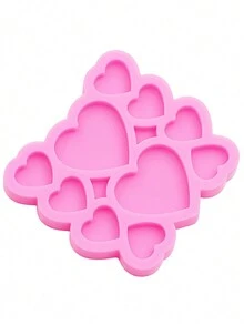 1入組迷你心形矽膠模具,包括耳環、髮夾、鞋子、衣服、粘土、環氧樹脂模具,適用於製作閃亮飾品