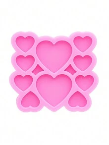 1入組迷你心形矽膠模具,包括耳環、髮夾、鞋子、衣服、粘土、環氧樹脂模具,適用於製作閃亮飾品