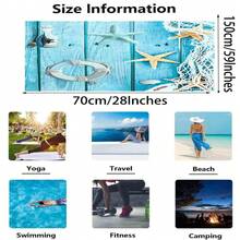 1pc Seashell & Starfish Cartoon Printed Fiber Beach Towel, Unisex Outdoor Gear - Multicolor - View 2