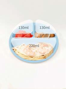 1pc Silicone Baby Round Plate With 4 Super Strong Suction Cups - Hot Pink - View 3