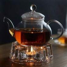 Sun's Tea普遍適用實心水晶玻璃茶壺加熱器|茶保溫器|茶壺加熱底盤|茶蠟燭加熱器-燭光永不熄滅 - 無色 - 查看 5