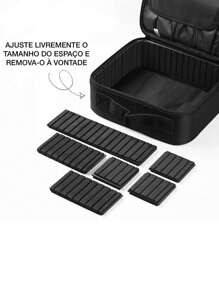 Maleta de Maquiagem Profissional Preta Com Divisórias Make BL1110 P