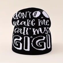 1頂y2k風格哥德風gigi提花針織帽-溫暖時尚的針織帽,適用於戶外活動、騎車、旅行和滑雪 - 多色 - 查看 6