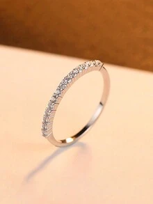 AETOLIA 1入組簡約韓款S925銀戒指套裝，優雅新年戒指情人節禮物婚禮珠寶 - 銀色 - 查看 3