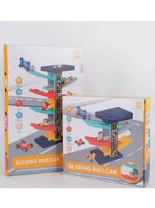 賽車跑道（6層溜滑梯+4輛車）兒童滑翔跑道卡通益智玩具適合3歲以上幼兒女孩和男孩 - 6層滑道+4個小車 - 查看 5
