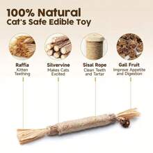 3/5入組互動式貓玩具,有趣的咀嚼玩具可清潔牙齒和室內玩耍 - 彩色 - 查看 7