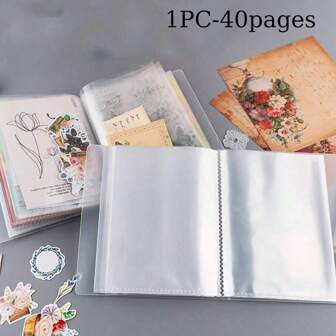 Multi-Purpose Photo Storage Album With 40-Page Binder Pocket For Scrapbooking Stamps, Large Capacity Photo Album Slip-Pocket Storage Album, Sticker Cards Bills Invoices Notes Favorites Illustrated Book Gifts Birthday Graduation