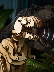 3d木質恐龍拼圖,diy組裝動物拼圖,創意愛好教育玩具 - 梁龍 - 查看 4