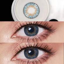 1 Pair Sapphire-Colored Cosmetic Contact Lenses, 14mm Diameter, Year-Round Use, Eye Makeup Beauty - Royal Blue - View 1