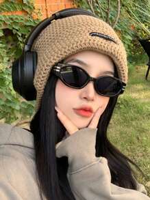 1pc Women's Small Polygon Frame Fashion Glasses, Great For Traveling - Grey - View 2