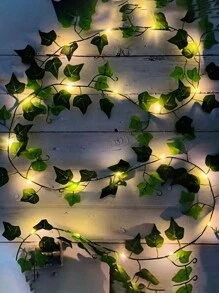 1 件 6.56 英尺/16.4 英尺/32.8 英尺装饰灯串 - 人造常绿叶 LED 灯串、装饰夜灯、室内装饰氛围灯、墙壁装饰夜灯、桌面装饰夜灯，适用于房间、酒吧、生日派对、餐厅、客厅装饰、生日礼物（不含电池） - 樹葉燈 - 查看 6