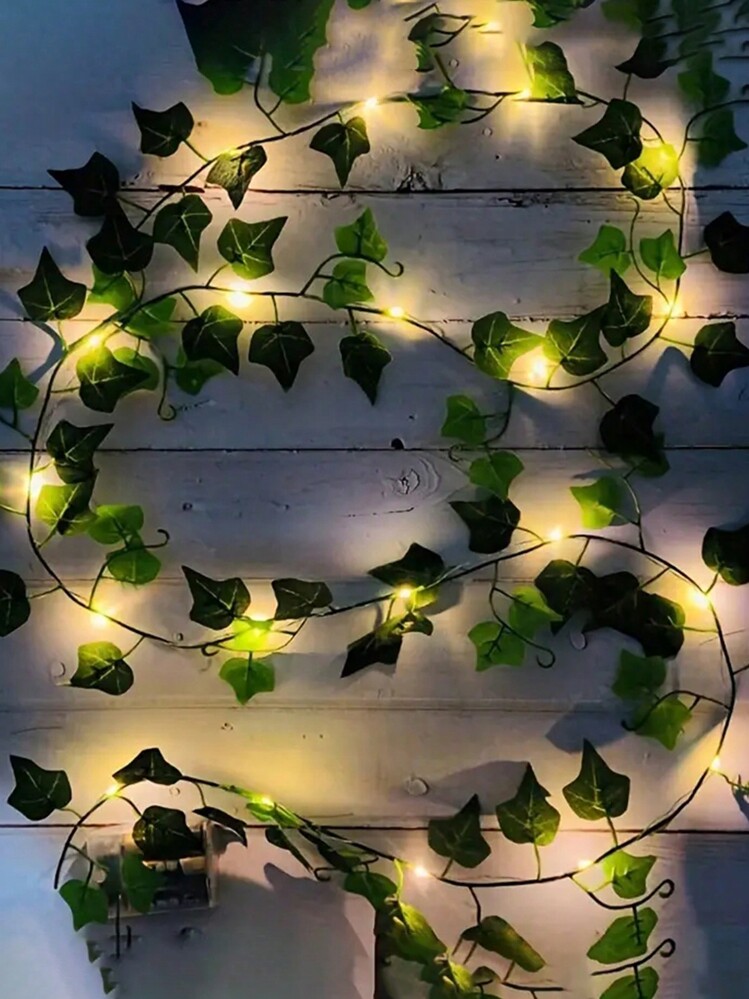 1 件 6.56 英尺/16.4 英尺/32.8 英尺装饰灯串 - 人造常绿叶 LED 灯串、装饰夜灯、室内装饰氛围灯、墙壁装饰夜灯、桌面装饰夜灯，适用于房间、酒吧、生日派对、餐厅、客厅装饰、生日礼物（不含电池） - 樹葉燈 - 查看 5