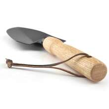 1pc Japanese Style Stainless Steel Garden Planting Tool With White Wax Wood Handle, Black Shovel Cultivate Vegetables Flowers Weeding Pointed Shovel Rake For Home Use - Black - View 3