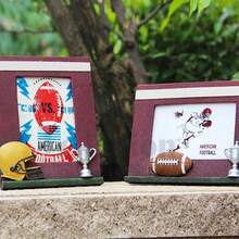 1入美式橄欖球浮雕3d相框裝飾創意手工禮品,比賽、生日、獎項紀念品 - 豎版 - 查看 5