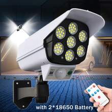 1pc Motion Sensor Street Lamp, Solar Garden LED Light, Simulation Surveillance, Fake Camera, Human Body Sensor Wall Light, Outdoor Smart Street Light - Black and White - View 2