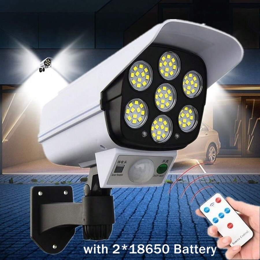 1pc Motion Sensor Street Lamp, Solar Garden LED Light, Simulation Surveillance, Fake Camera, Human Body Sensor Wall Light, Outdoor Smart Street Light