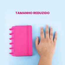 Caderno Inteligente Pequeno A6 Refil Folha Capa Disco Pautado Anotações Planejamento Notas Papelaria Fofa Colors - Roxo - Visão 8