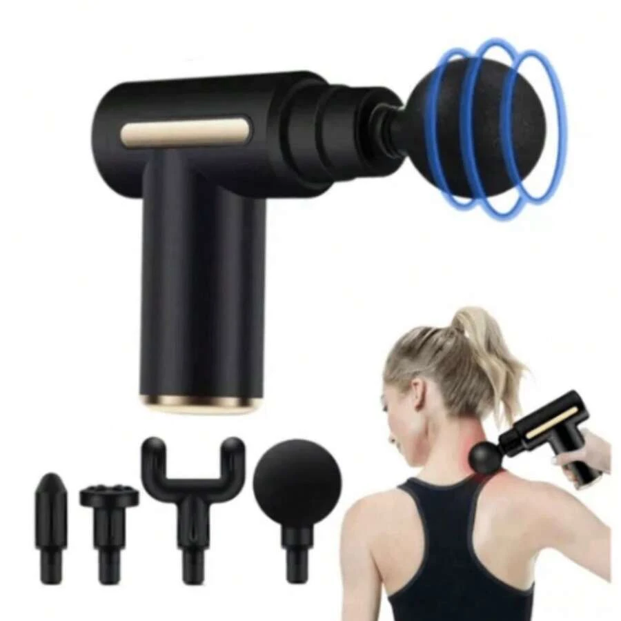 Masajeador portátil y recargable, masajeador de impacto - Negro - Ver 1