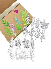 4/6/8入組葉子金屬切割模具,蝴蝶diy工藝模具,楓葉模板壓花刀模切割模板,適用於diy相冊裝飾壓花模板 - 樹葉刀模 - 查看 2