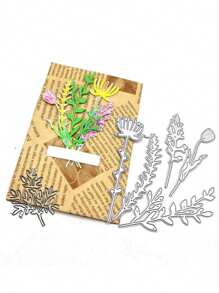 4/6/8入組葉子金屬切割模具,蝴蝶diy工藝模具,楓葉模板壓花刀模切割模板,適用於diy相冊裝飾壓花模板 - 樹葉刀模 - 查看 1