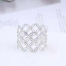 6入組高端時尚古銅金屬造型餐巾環,適用於家庭用餐、生日聚會、酒店、餐廳裝飾 - 銀色 - 查看 4