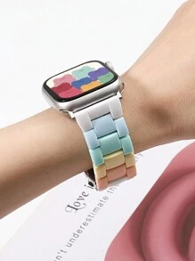 1入組手錶表帶彩虹亞克力透明表帶，樹脂表帶，適用於38mm、40mm、41mm、42mm、44mm、45mm、49mm的蘋果手錶表帶，樹脂手錶帶，適用於Series Ultra 9/8/7/6/5/4/3/2/1/SE - 彩色 - 查看 5