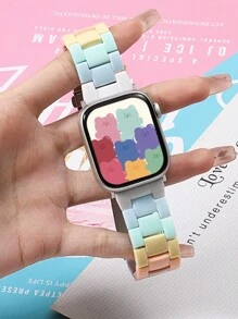 1入組手錶表帶彩虹亞克力透明表帶，樹脂表帶，適用於38mm、40mm、41mm、42mm、44mm、45mm、49mm的蘋果手錶表帶，樹脂手錶帶，適用於Series Ultra 9/8/7/6/5/4/3/2/1/SE - 彩色 - 查看 2