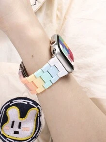 1入組手錶表帶彩虹亞克力透明表帶，樹脂表帶，適用於38mm、40mm、41mm、42mm、44mm、45mm、49mm的蘋果手錶表帶，樹脂手錶帶，適用於Series Ultra 9/8/7/6/5/4/3/2/1/SE - 彩色 - 查看 4