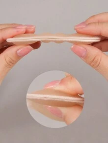 1pair Super Soft Silicone Heel Grips For Men And Women, Prevent Heel Slipping And Chafing, Anti-Slip Heel Pads - Beige - View 3