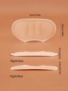 1pair Super Soft Silicone Heel Grips For Men And Women, Prevent Heel Slipping And Chafing, Anti-Slip Heel Pads - Beige - View 2