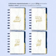 Caderno Disco ISCOOL Inteligente Mármore Cores - Azul Escuro - Visão 6