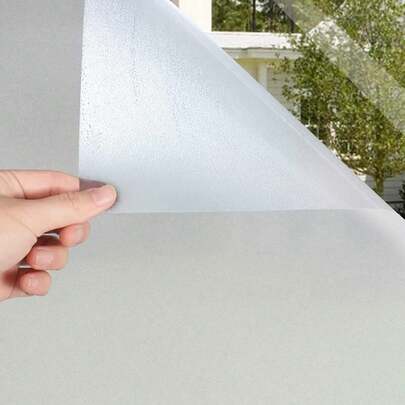 1 Roll Frosted Window Privacy Film Heat Control UV Blocking Static Cling Non-Adhesive Reusable Door Coverings For Bathroom Home Office