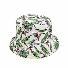 1入組男女皆宜雙面印花聚酯太陽帽,適合戶外活動、海灘、防風 - 綠色 - 查看 3