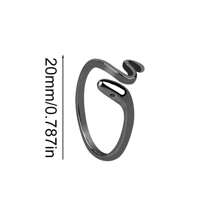 2pcs Adjustable Snake-Shaped Crochet Hooks With Single & Double Groove, And Built-In Yarn Cutter For Knitting And Crocheting Finger Companion Ring, Knitting Ring - Black - View 2