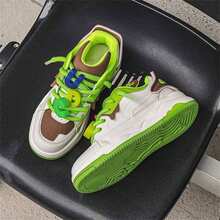 1pair New Thick-Soled Breathable Casual Sports Shoes For Men - Green - View 3