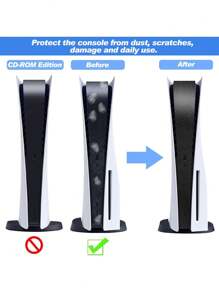 1pc Scratch-Resistant Protective Film Compatible With Disc Version Console Middle Strip Component - Pink - View 4