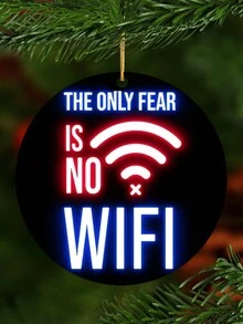 1pc 8cm*8cm "Wifi" Single Side Acrylic Pendant With Golden Rope, Perfect For Decoration Of Esports Club, Computer Room And Gift For Family And Friends. Suitable For Commemorative, Daily Decoration, Door Handle, Backpack Decoration And Bedroom Decoration. - Multicolor - View 5