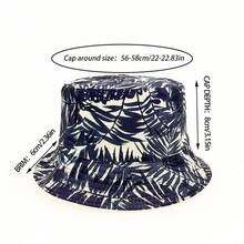 1入組男女皆宜雙面印花聚酯太陽帽,適合戶外活動、海灘、防風 - 綠色 - 查看 6