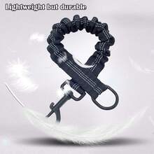 狗狗連接器,可減震的彈性狗繩附件,耐用的尼龍狗繩延長裝置配備不銹鋼旋轉夾,提高狗狗安全性,非常適合騎自行車、跑步、散步等運動 - 黑色 - 查看 3