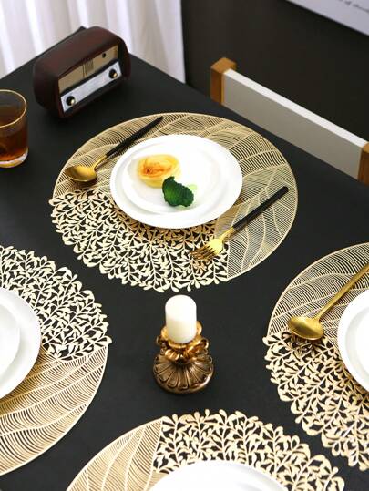 1/4/6 Individuales de PVC para mesa de cocina interior/exterior, lavables, resistentes al calor, limpiables, individuales para mesa de comedor para camping, festival, boda, fiesta