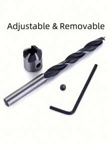 4/7入組鑽孔器套裝,附1把六角扳手,碳鋼可調節智能鑽頭套裝,適用於木工 - 彩色 - 查看 4