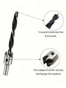 4/7入組鑽孔器套裝,附1把六角扳手,碳鋼可調節智能鑽頭套裝,適用於木工 - 彩色 - 查看 5