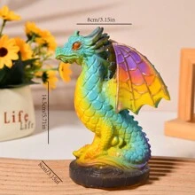 1 件動物彩色玻璃燈,樹脂工藝家居節日派對裝飾檯燈 - 彩色 - 查看 3